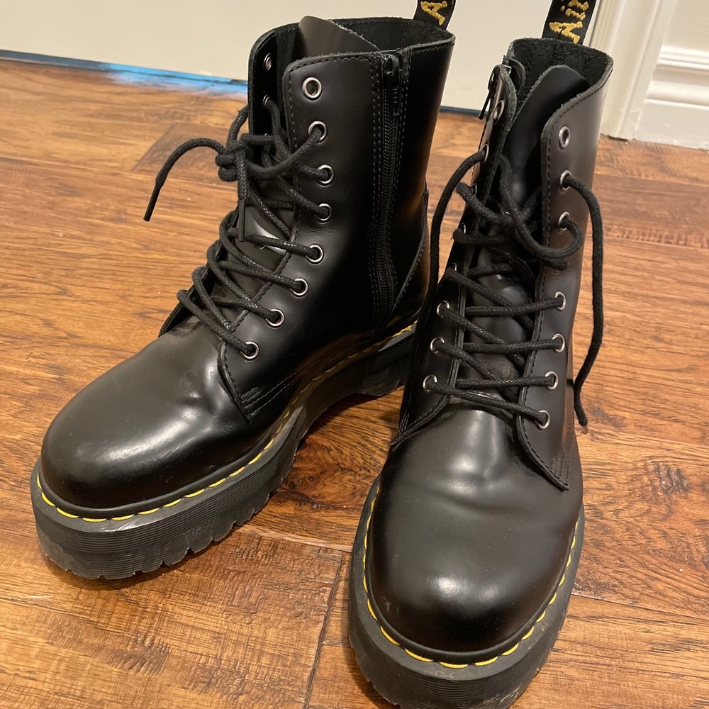 Doc martens platform boots leather
